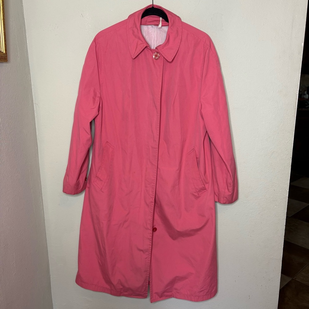 Vintage Misty Harbor Women’s Pink Single-Breasted Trench Coat Large